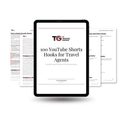 100 YouTube Shorts Hooks for Travel Agents: The First 3 Seconds Swipe File