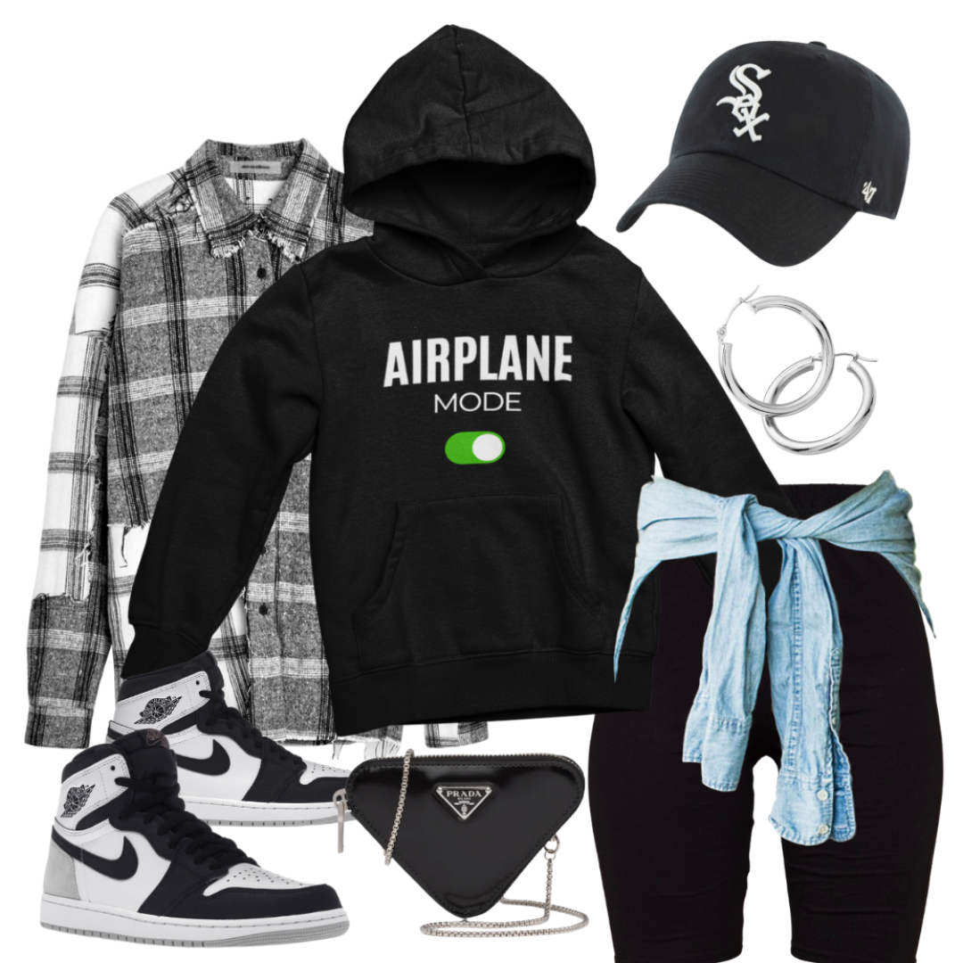 Airplane Mode Unisex Black Hoodie