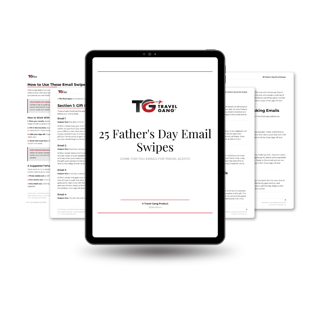 25 Father's Day Email Swipes for Travel Agents | Copy, Paste, Send