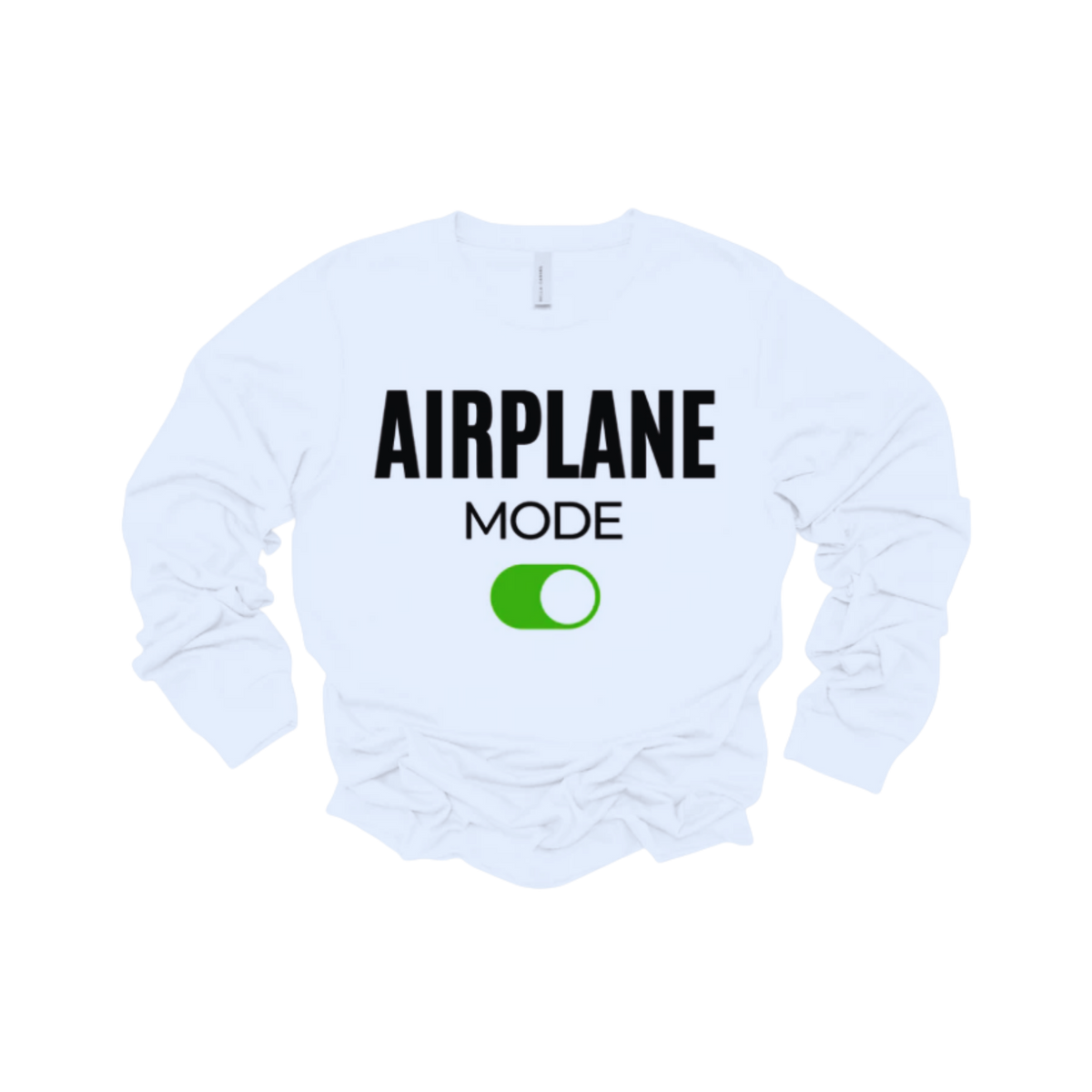 Airplane Mode White Unisex Long Sleeve Tee