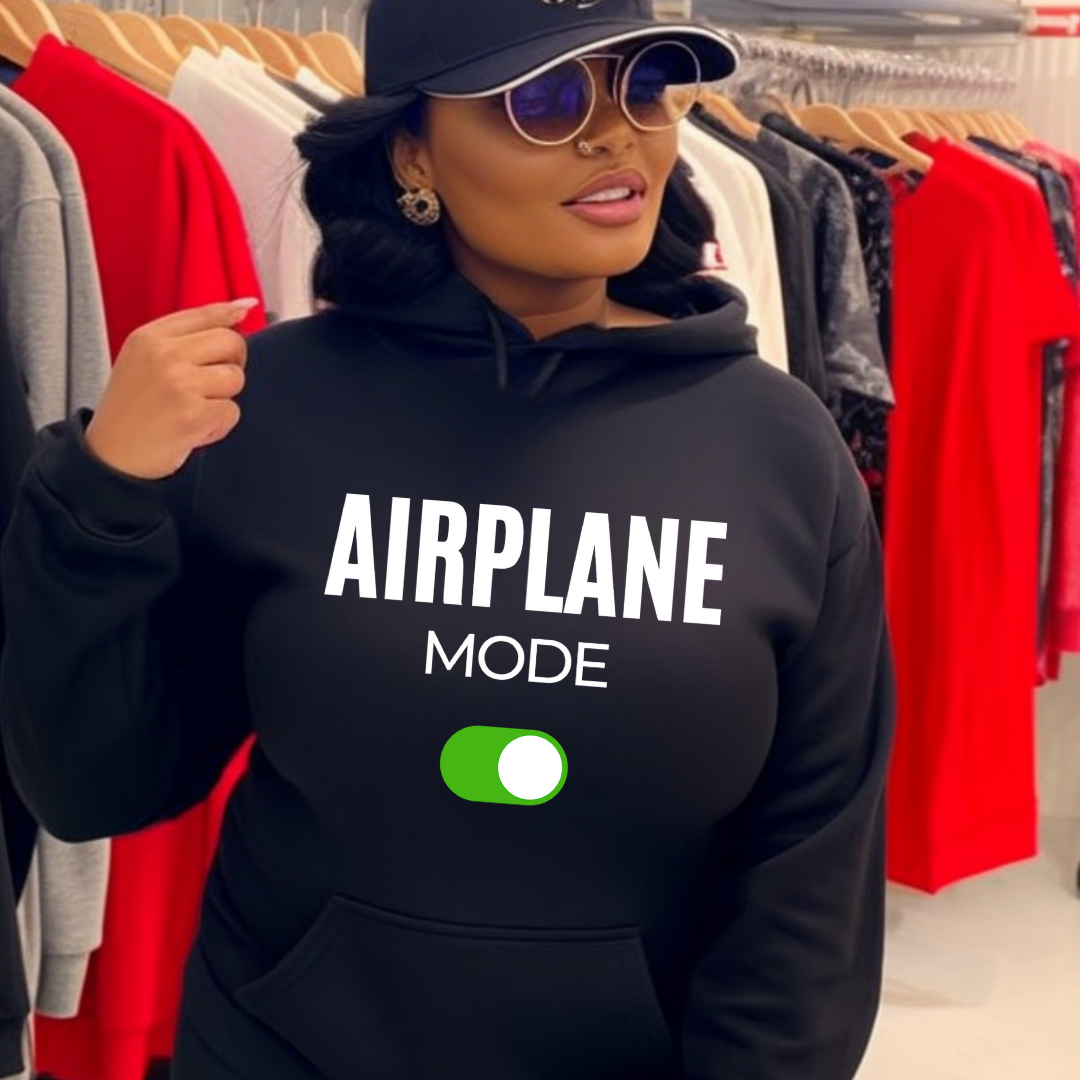 Airplane Mode Unisex Black Hoodie