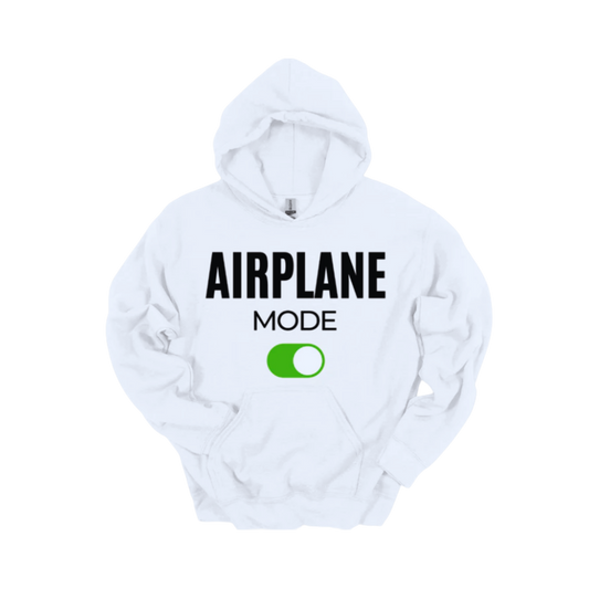 Airplane Mode Unisex White Hoodie