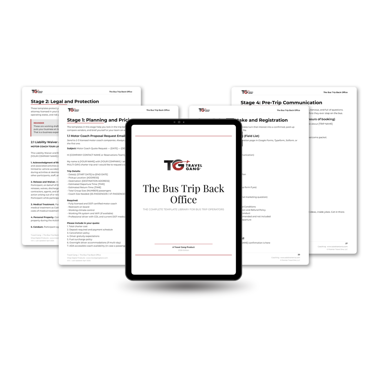 The Bus Trip Back Office: The Complete Template Library for Bus Trip Operators