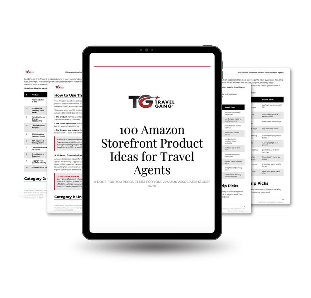 Agent. Shop 100 Amazon Storefront Product Ideas for Travel Agents: A Done-for-You ...